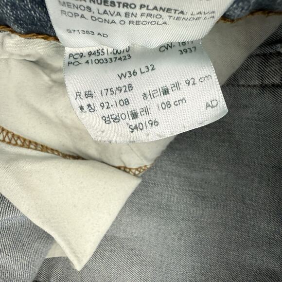 Levis Jeans Mens 36 X 32 Blue Denim Athletic Straight Signature Distressed - Picture 12 of 13